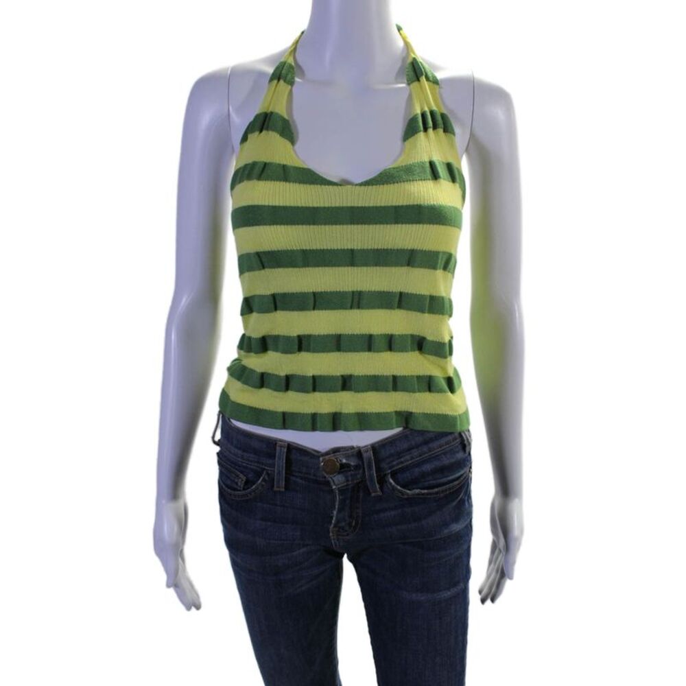 TheOpen Product Womens Stripe Halter Top Green Size 0 15286062